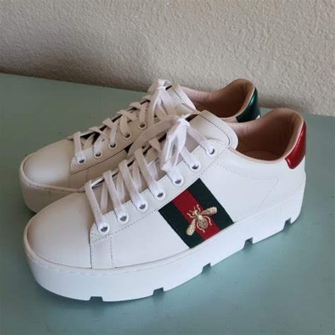 gucci ace sneakers that say sport in on the back|gucci new ace platform sneakers.